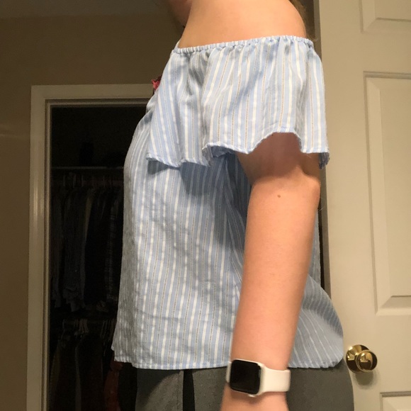 light blue and white blouse - Picture 2 of 5